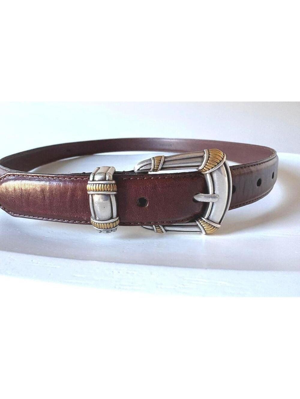 Fossil Leather Belt / Women’s Large / Mixed Metals Buckle